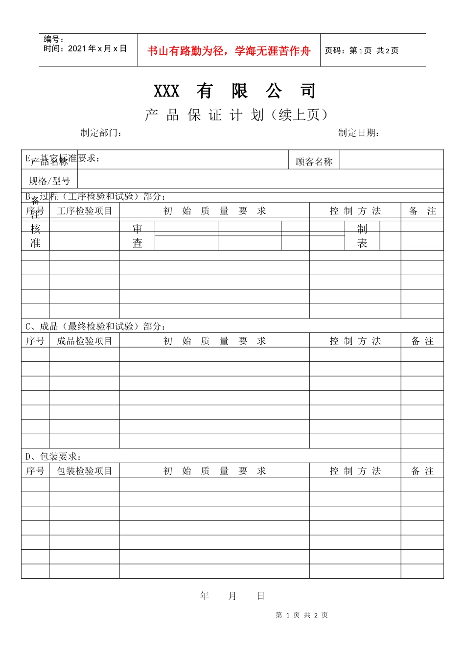 APQP产品保证计划（续）_第1页