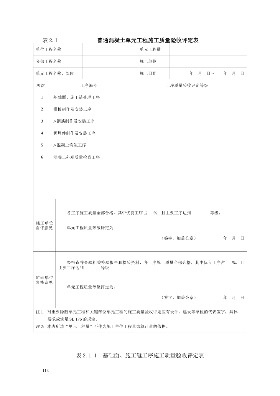 普通混凝土工程质量评定表及填表说明_第2页