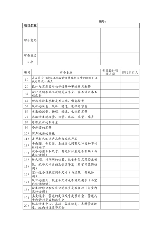 bd415暖通施工图设计内审表
