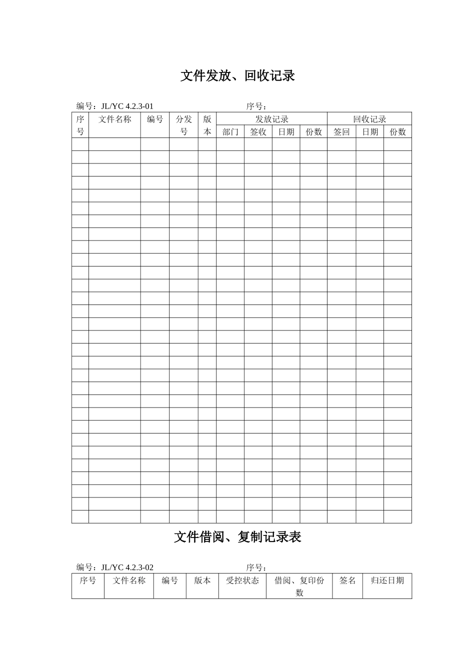 质量管理体系全套表格_第1页