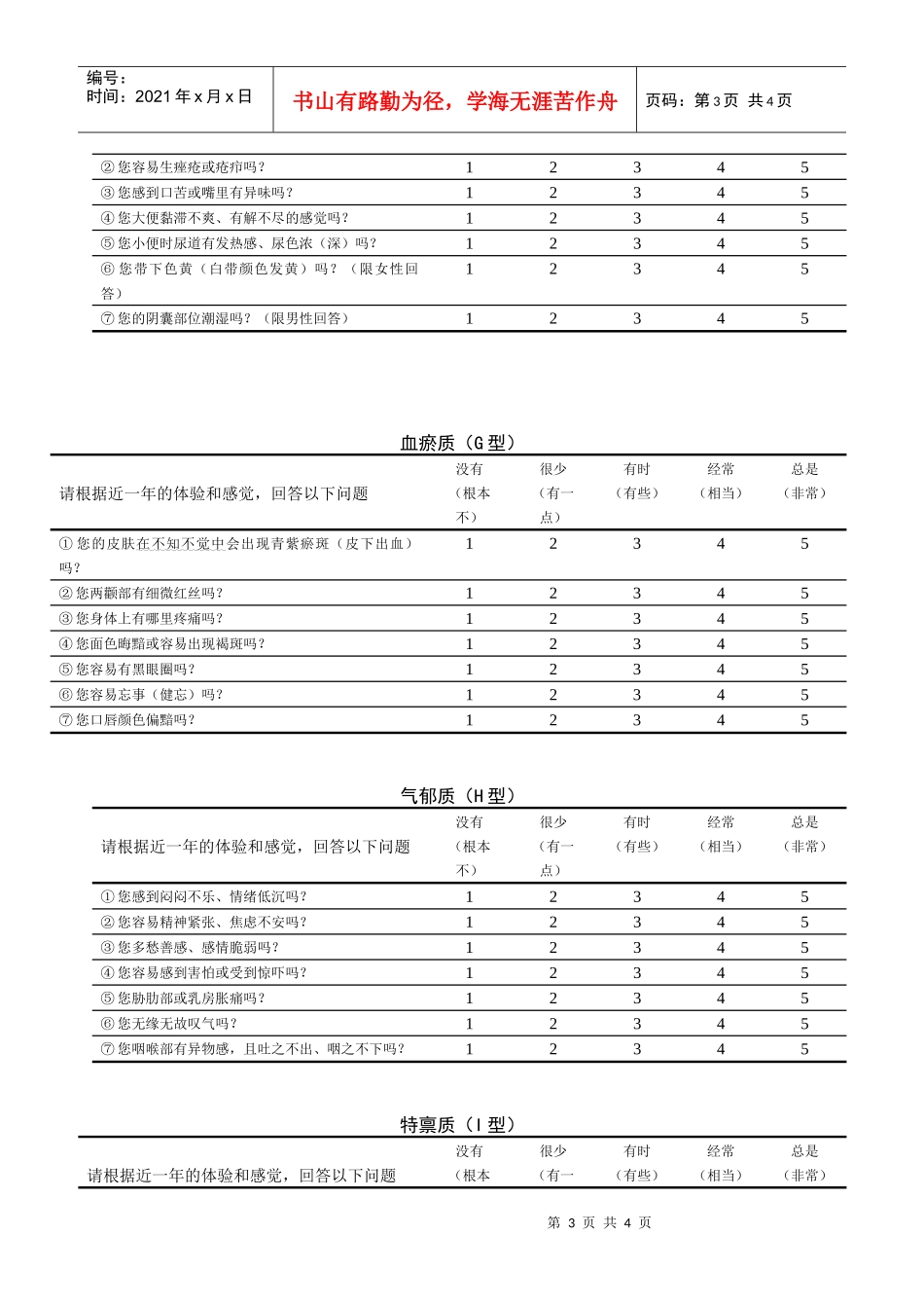 复件中医体质量表_第3页