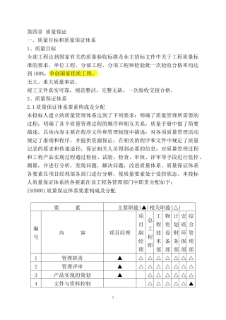 质量保证措施和创优计划