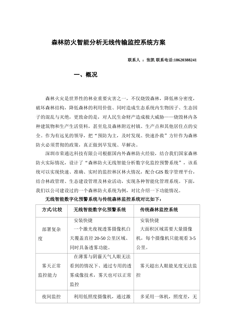 森林防火智能分析无线传输监控系统方案_第1页