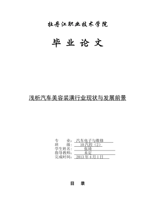 析汽车美容装潢行业现状与发展前景