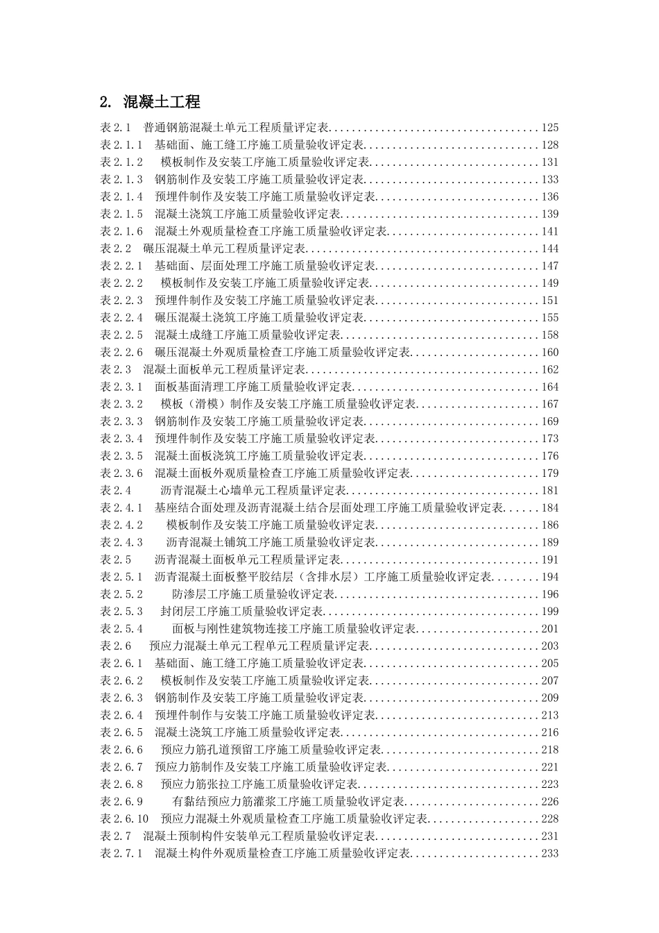 2普通混凝土工程质量评定表及填表说明(带目录)_第1页