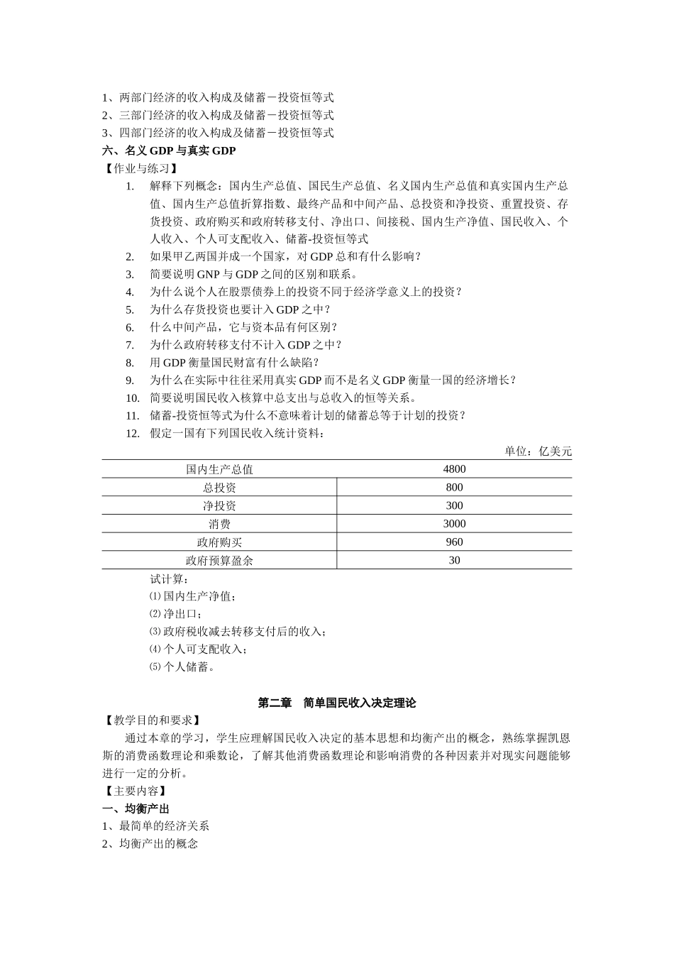 宏观经济学--高鸿业--笔记纲要_第2页