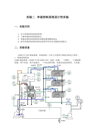 实验二 串级控制系统设计性实验(自09)