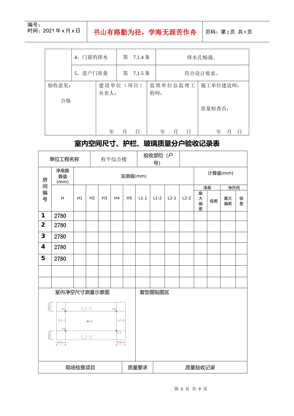 住宅工程装修质量验收表_第2页