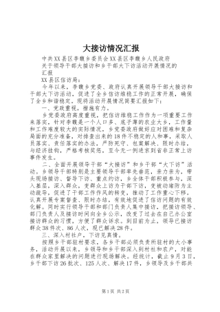 大接访情况汇报