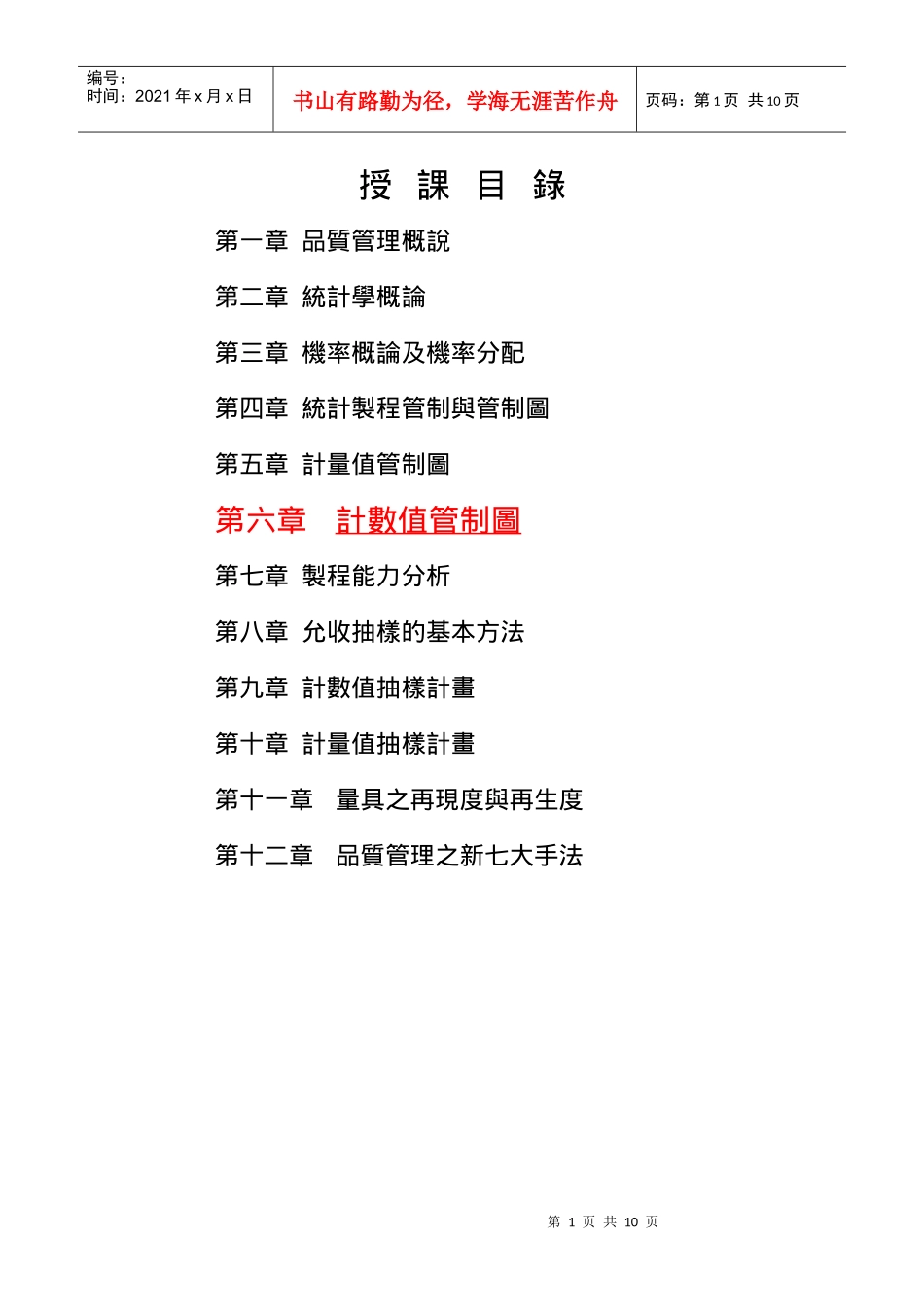 品质管理全套资料qm06_第1页