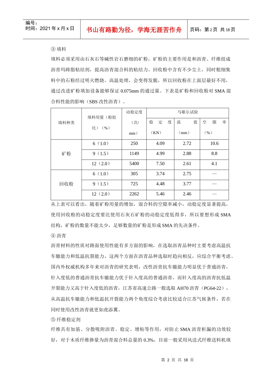 SMA-13上面层(SBS改性沥青)配合比优化设计及施工质量控制_第2页