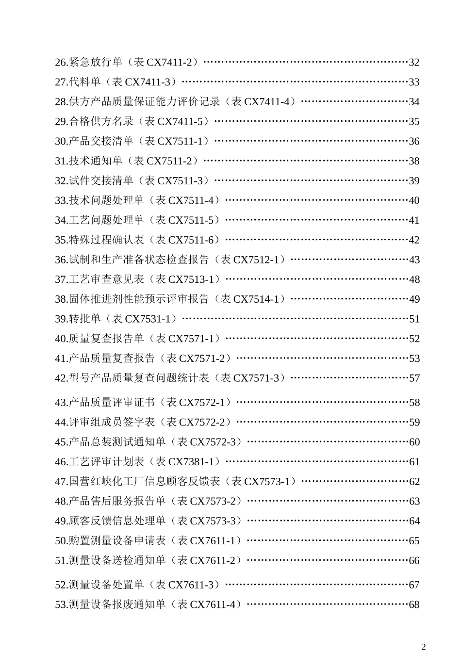 质量体系记录表格样式大全_第2页