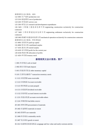 新准则英文会计报表