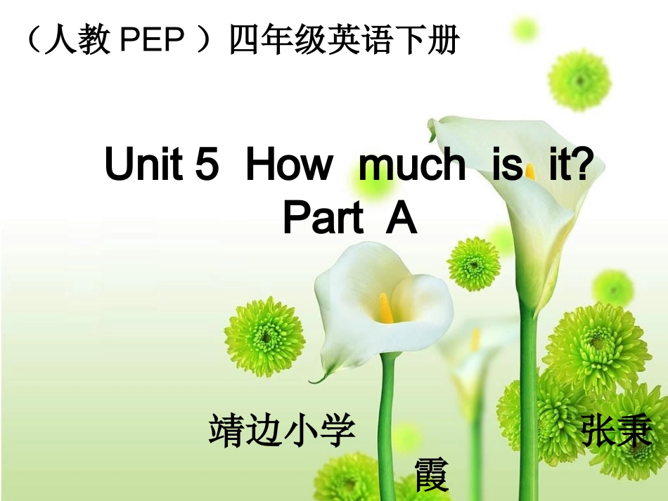 pep四年级英语下Unit5howmuchisitPartA课件1(1)_第1页