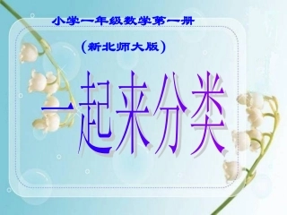 新北师大版一年级数学上册《一起来分类》