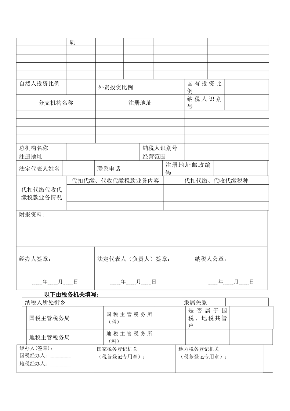 税务登记表（适用单位纳税人）-税务登记表_第2页
