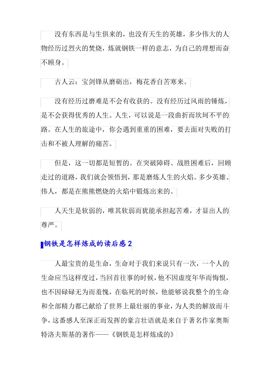 最新钢铁是怎样炼成的读后感精选15篇_第2页