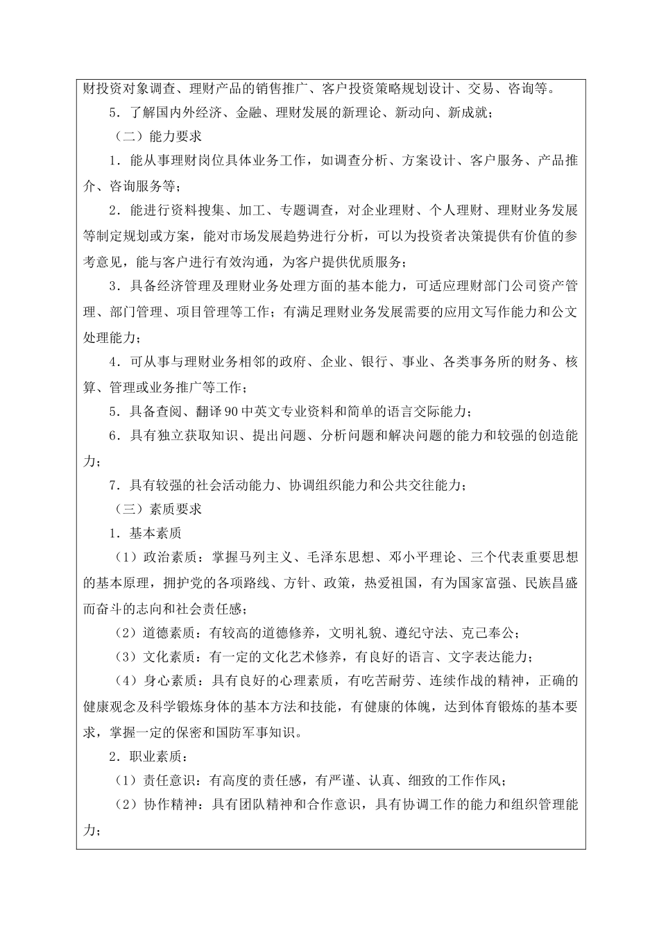 投资与理财专业人才培养方案探析_第2页
