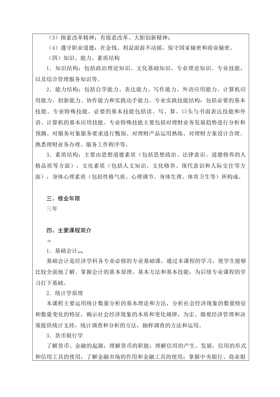 投资与理财专业人才培养方案探析_第3页