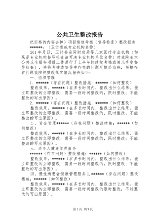 公共卫生整改报告
