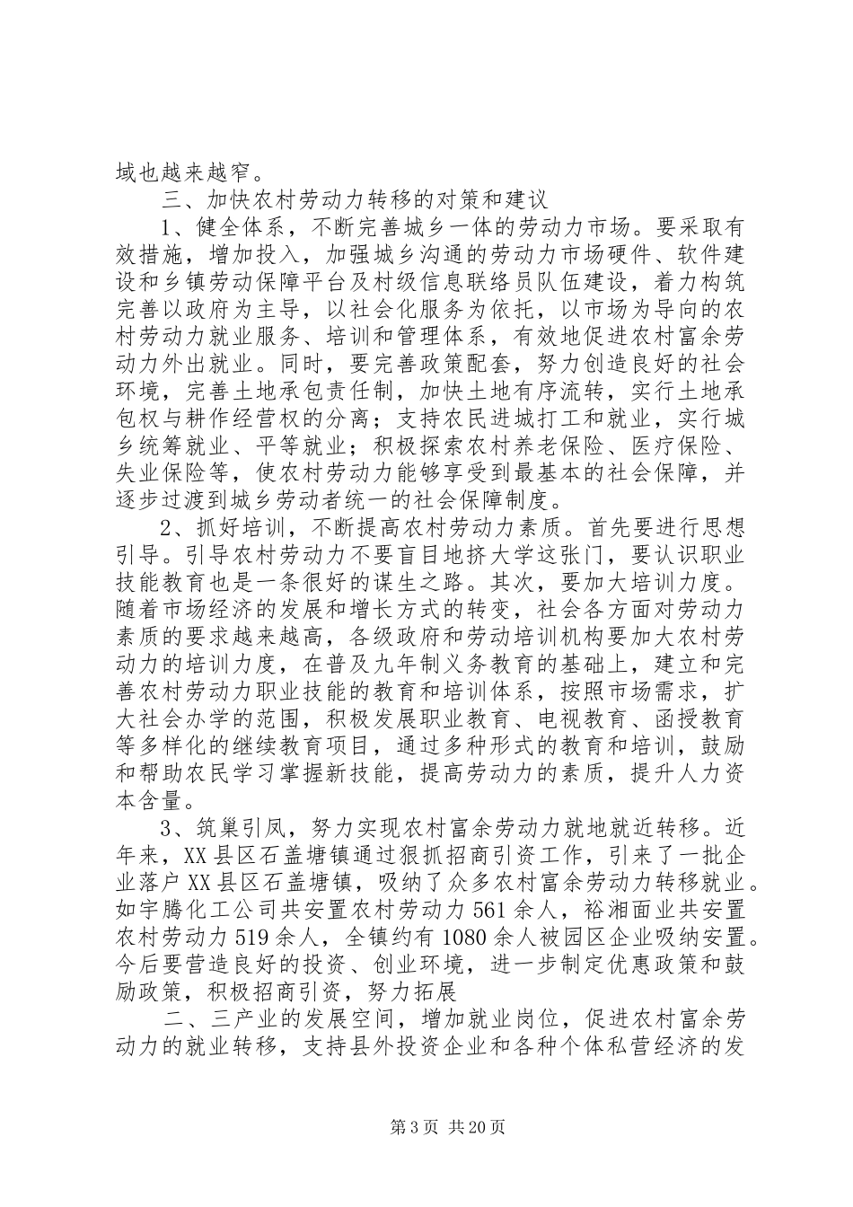 关于农村劳动力调研报告_第3页