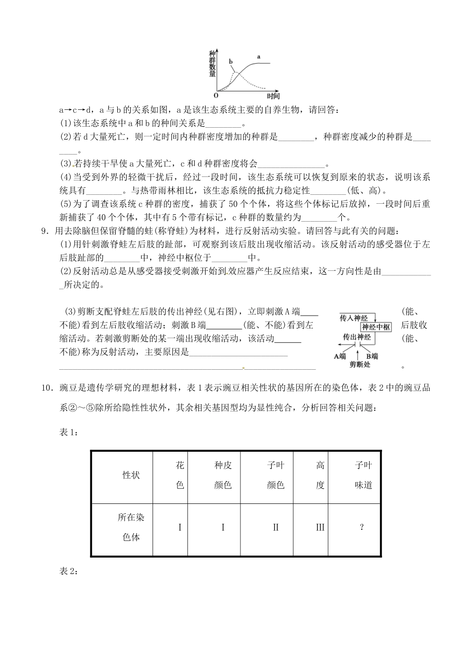 山东省2013届高考生物压轴预测试题9_第3页