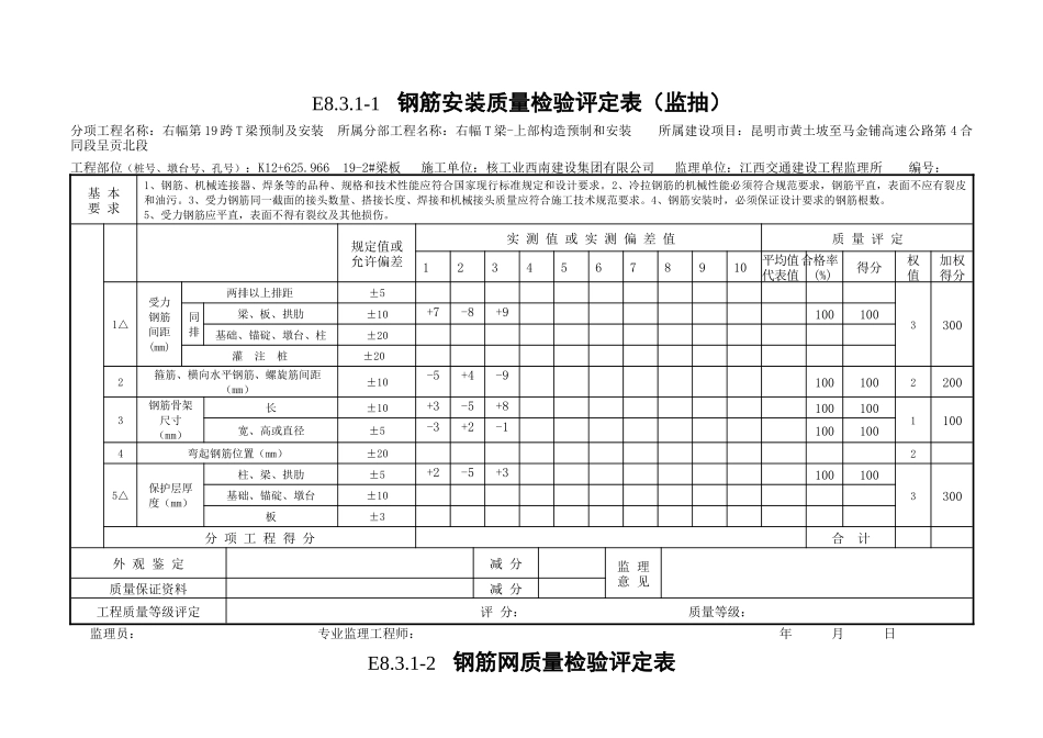 桥梁工程质量检验评定表(DOC102页)_第3页