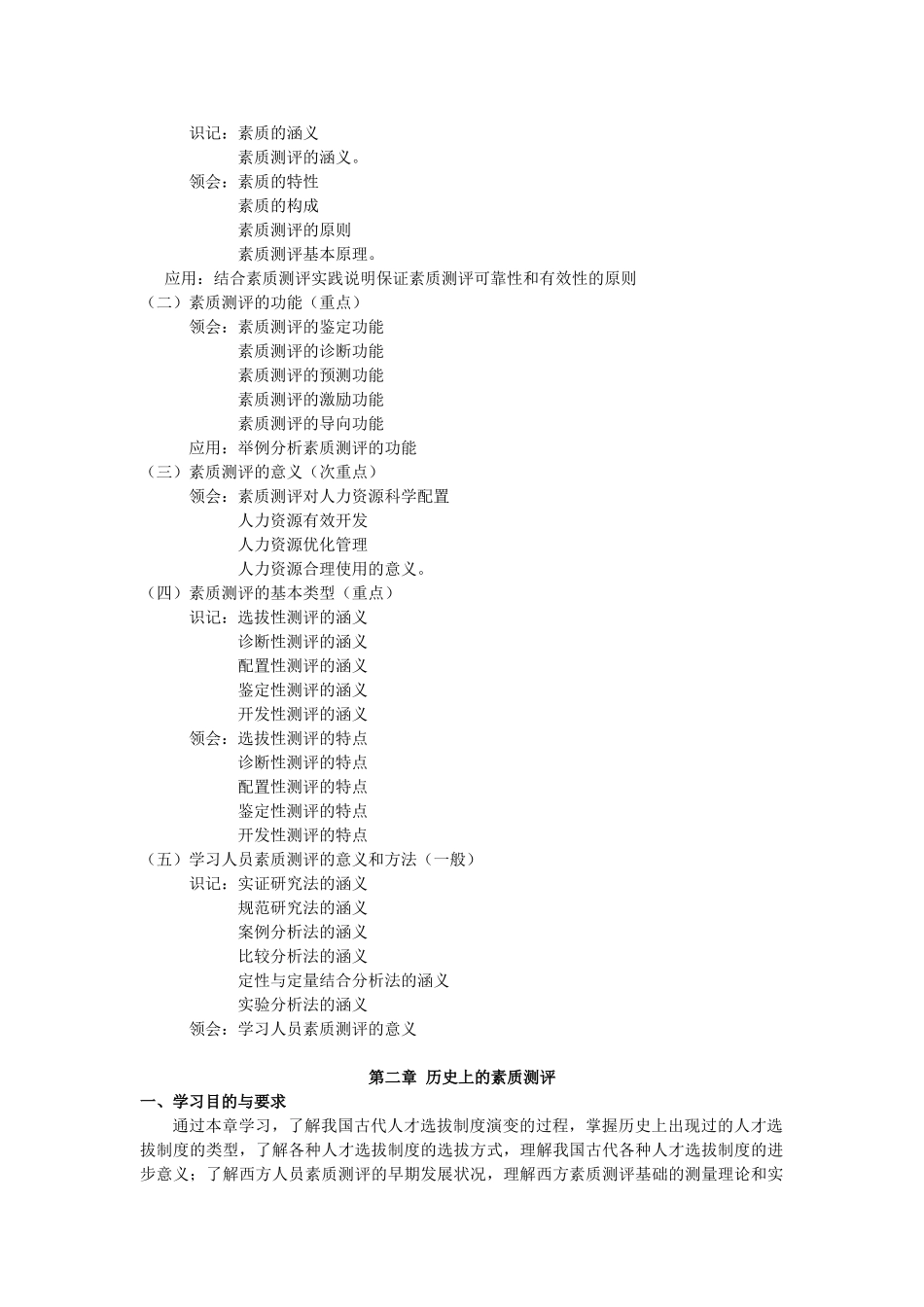 天津2012年自考“人员素质测评理论与方法”课程考试大纲_第2页