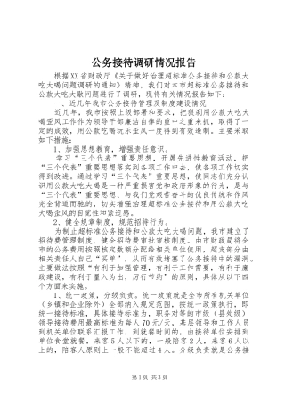 公务接待调研情况报告