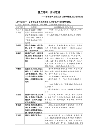 部编版高中语文选必上懂点逻辑学案教案版
