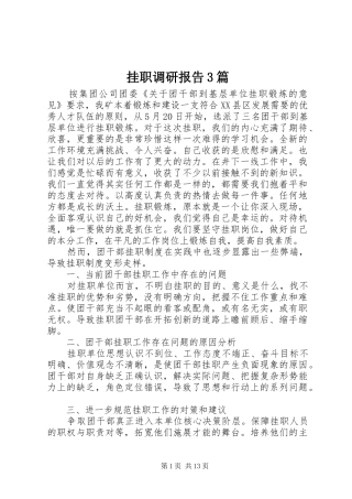 挂职调研报告3篇