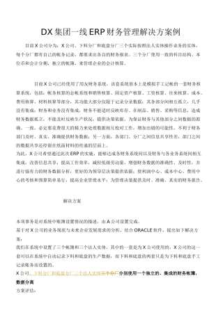 DX集团一线ERP财务管理解决方案例(上)