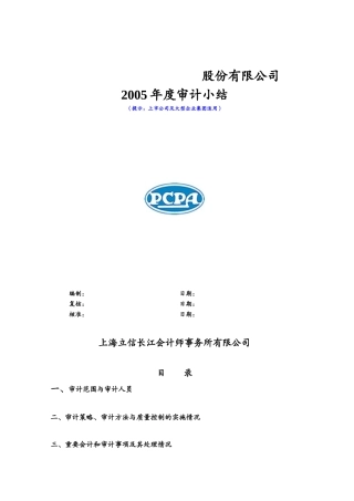 审计小结模版