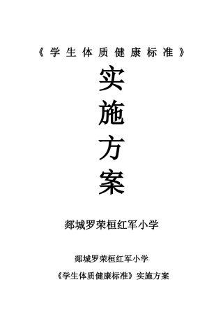 小学生体质健康测试实施方案
