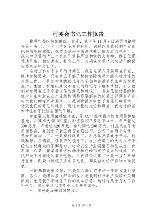 村委会书记工作报告