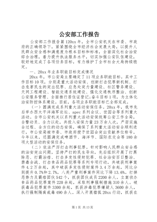 公安部工作报告