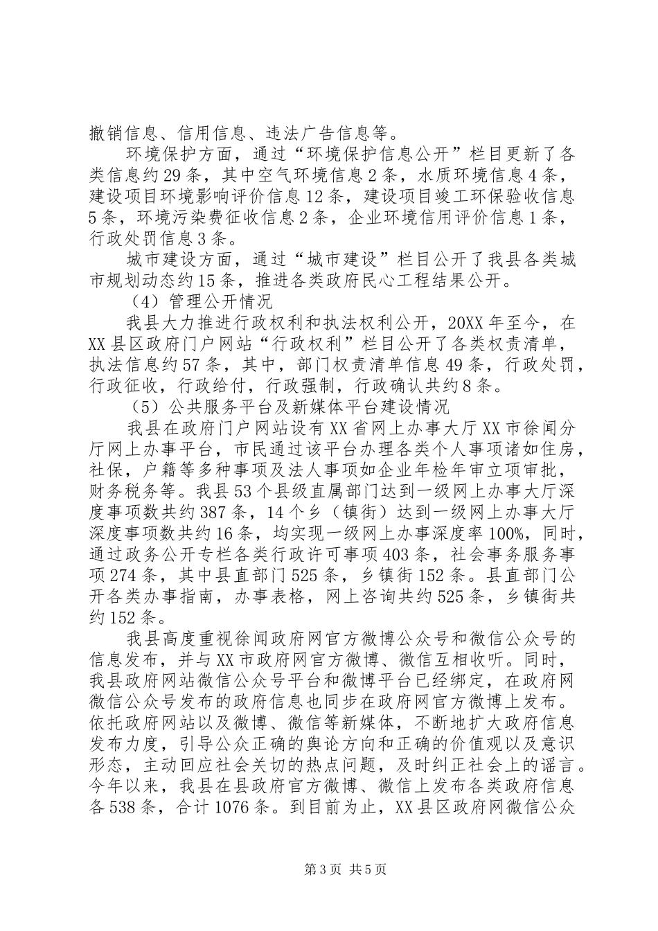 关于落实市政府政务公开工作情况汇报_第3页