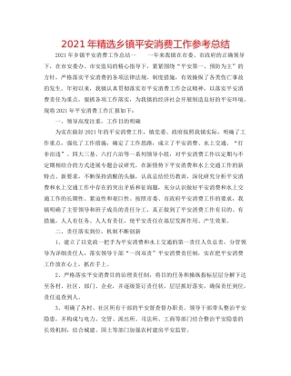 2021年精选乡镇安全生产工作参考总结