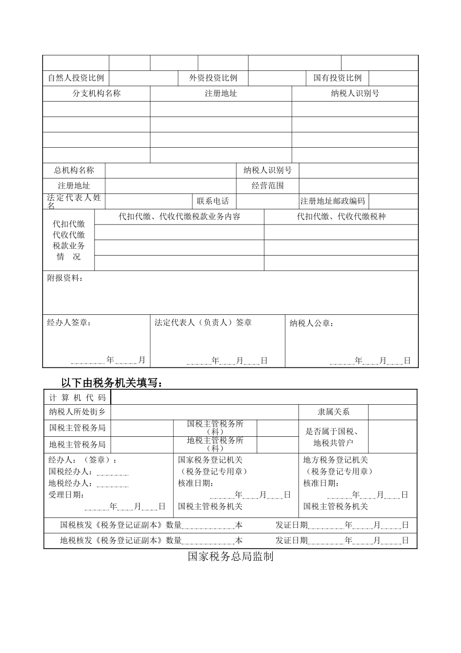 税务登记空白模板_第2页