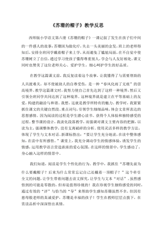 苏珊的帽子反思