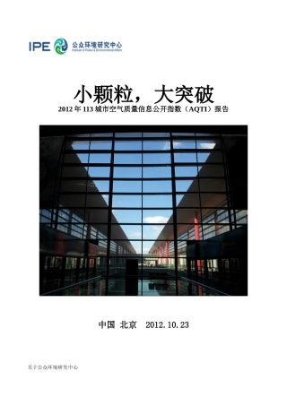 小颗粒大突破XXXX年113城市空气质量信息公开指数(