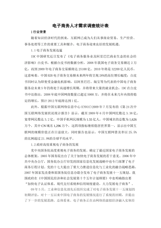电子商务人才需求调查