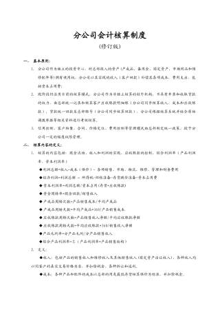 分公司会计核算制度（详细）