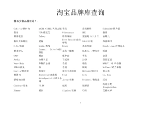 淘宝品牌库查询表