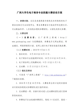 广西大学生电子商务专业技能大赛活