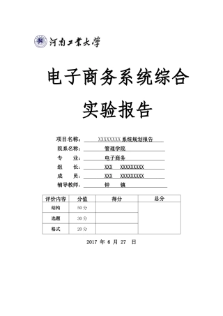 电子商务系统规划报告
