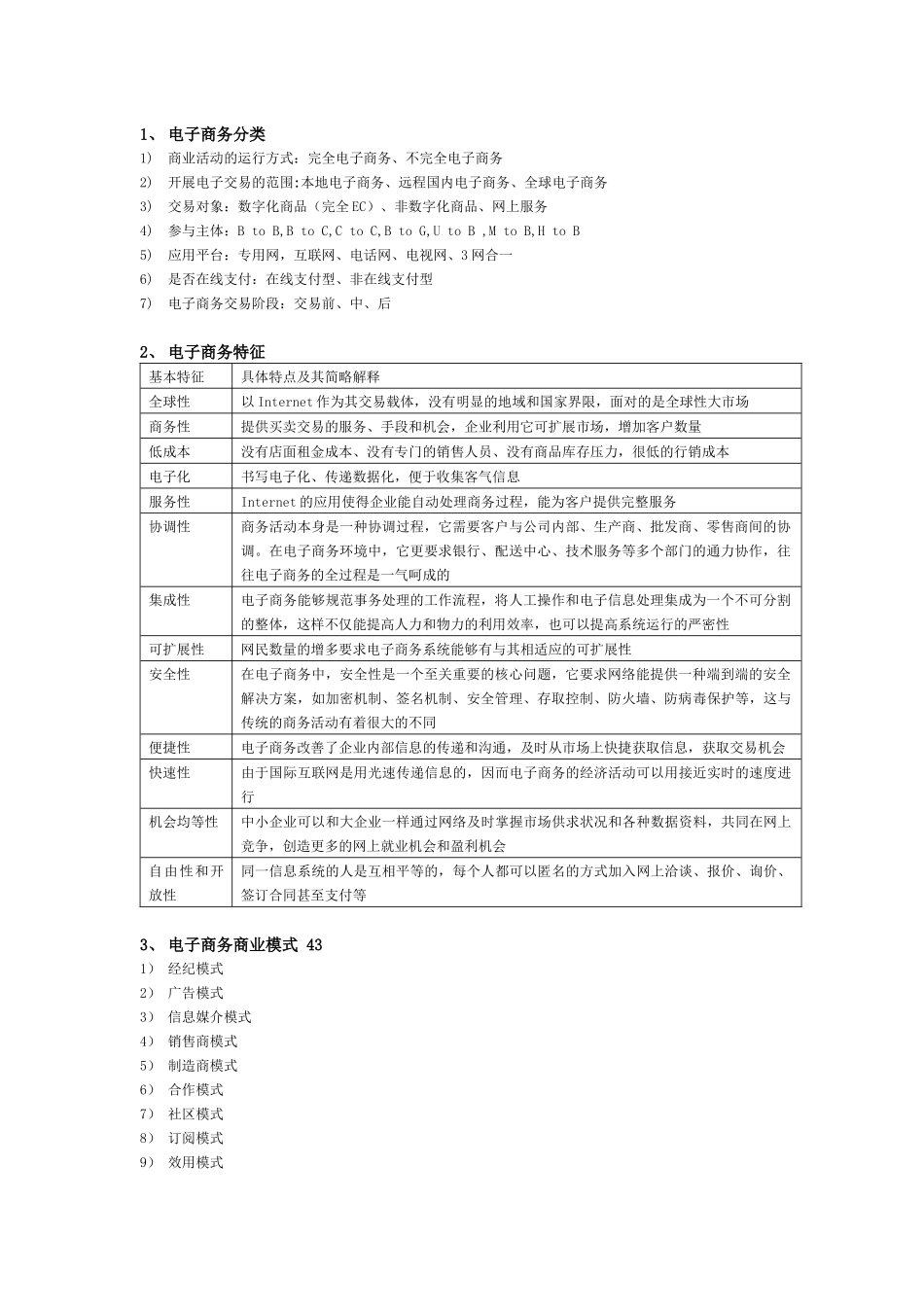 电子商务分类、特征与模式_第1页