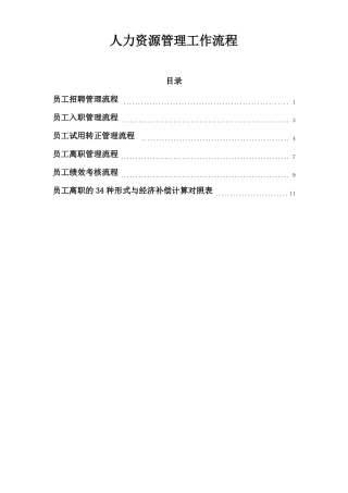 人力资源管理工作流程