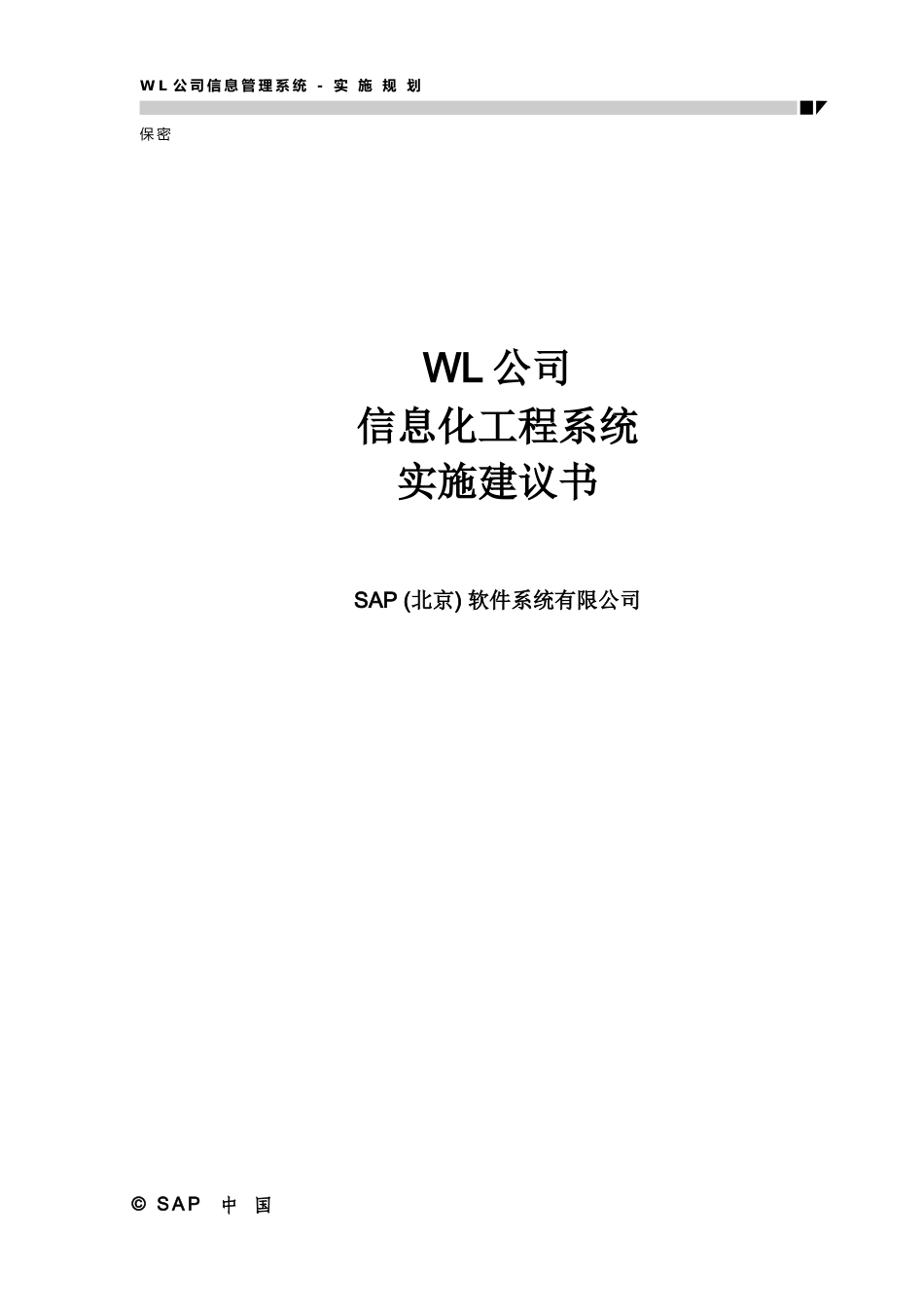 WL公司信息化工程系统实施建议书_第1页