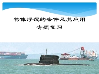物体浮沉条件及其应用